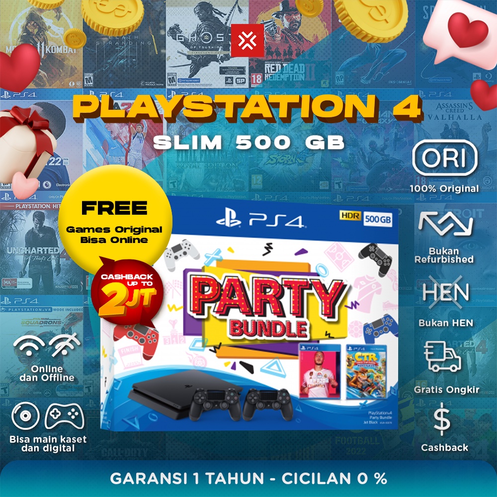 PS4 Slim 500 GB Bundle Games - Playstation 4 Garansi Resmi Sony Indonesia 1 Tahun