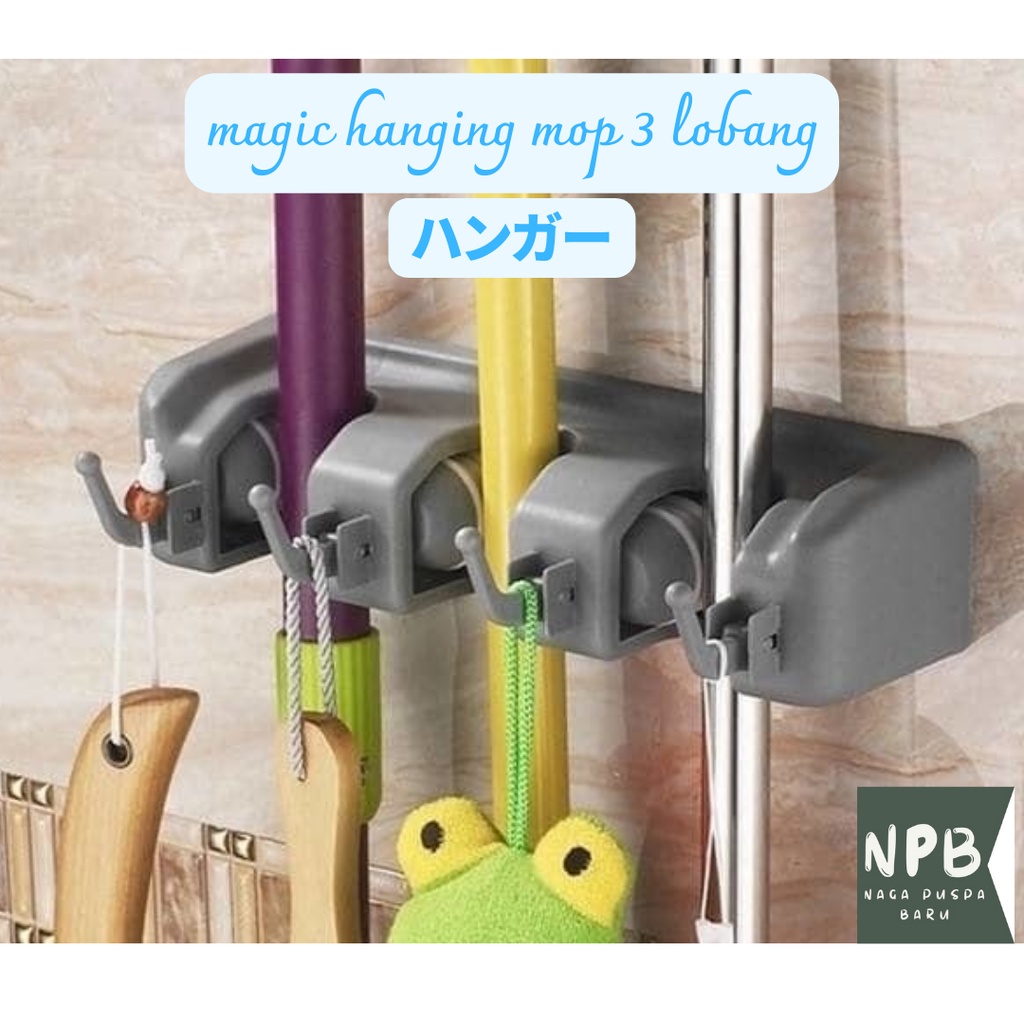 gantung sapu 3 lobang - magic hanging mop 3 lobang - gantung kain
