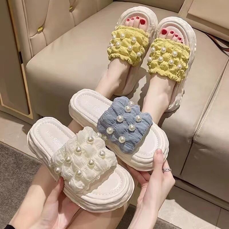 CUCI GUDANG GROSIRTAS TG1002 Sandal Slop Karet Wanita Sandal Jelly Wanita Motif Mutiara Import