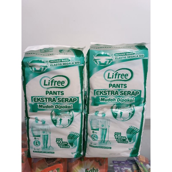 LIFREE PANTS EXTRA SERAP M10 L8 XL6 XXL5 KEMASAN PUTIH