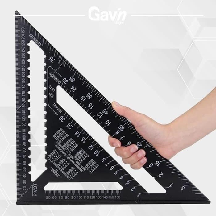 

Speed square 12 inch black 30cm penggaris segitiga woodworking premium