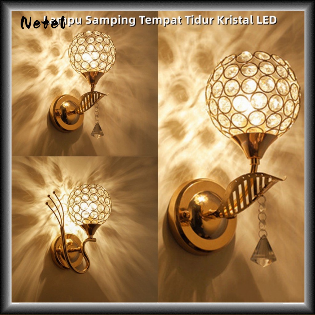 Lampu Dinding Kristal Tidur Kristal LED Gaya Modern Lampu Dinding Kristal Dekorasi Rumah Lampu Dindi