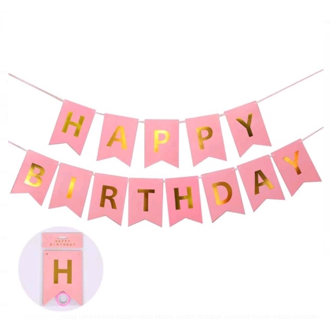 Banner Happy Birthday Banner Ultah Segilima Banner Ulang tahun Polos Murah Import