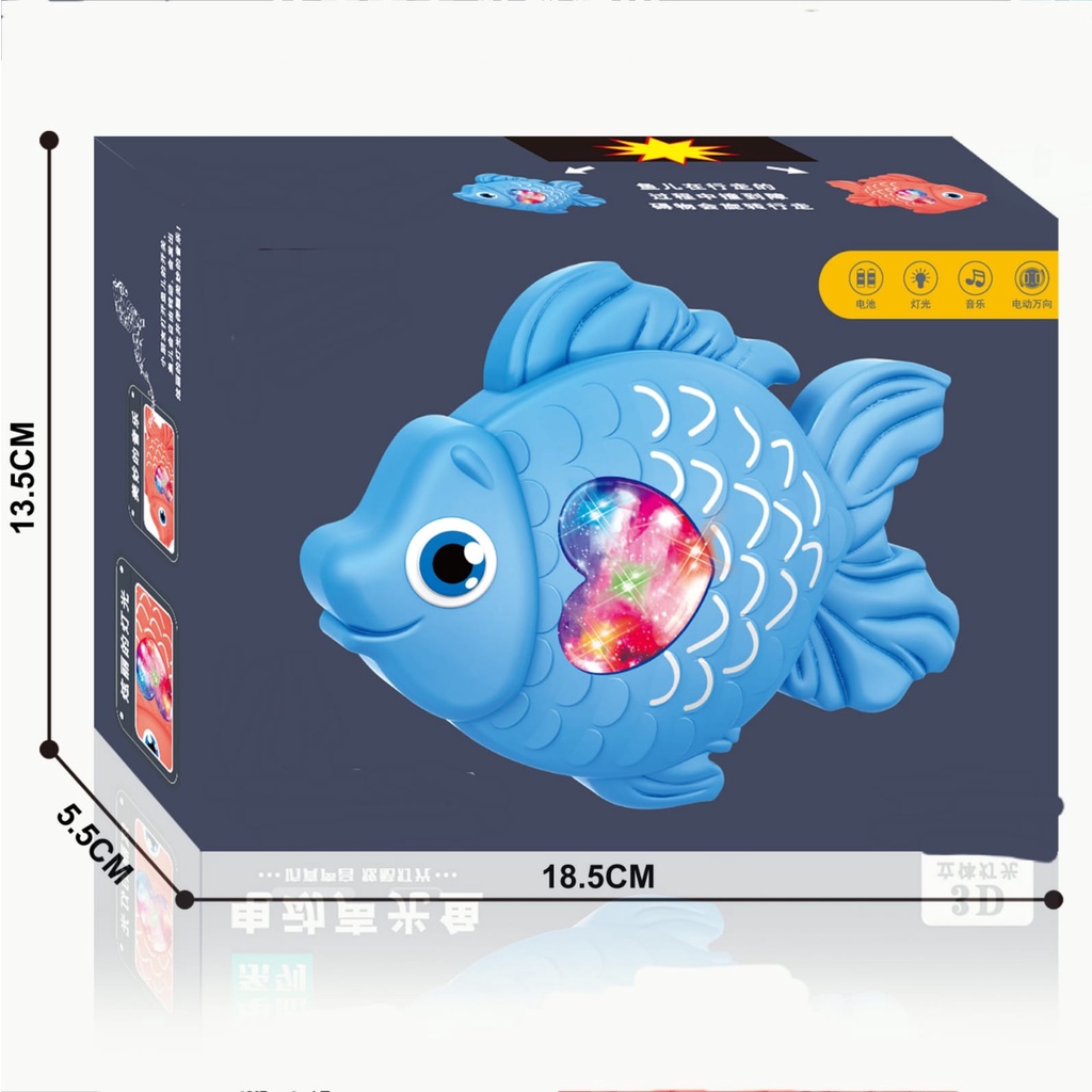 [FUNNY]Ikan Mainan Music Lampu Dan Bisa Jalan / Mainan Anak Ikan Berlampu Music Dan Bisa Jalan / Fish Toys With Music And Light