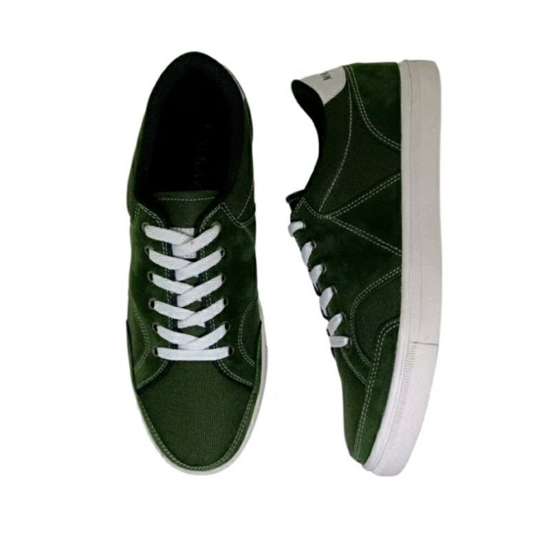 THEMALKA Green Sepatu Sneaker Kulit Suede Pria Men-505 Casual Low Cut Sneakers Green 39-44