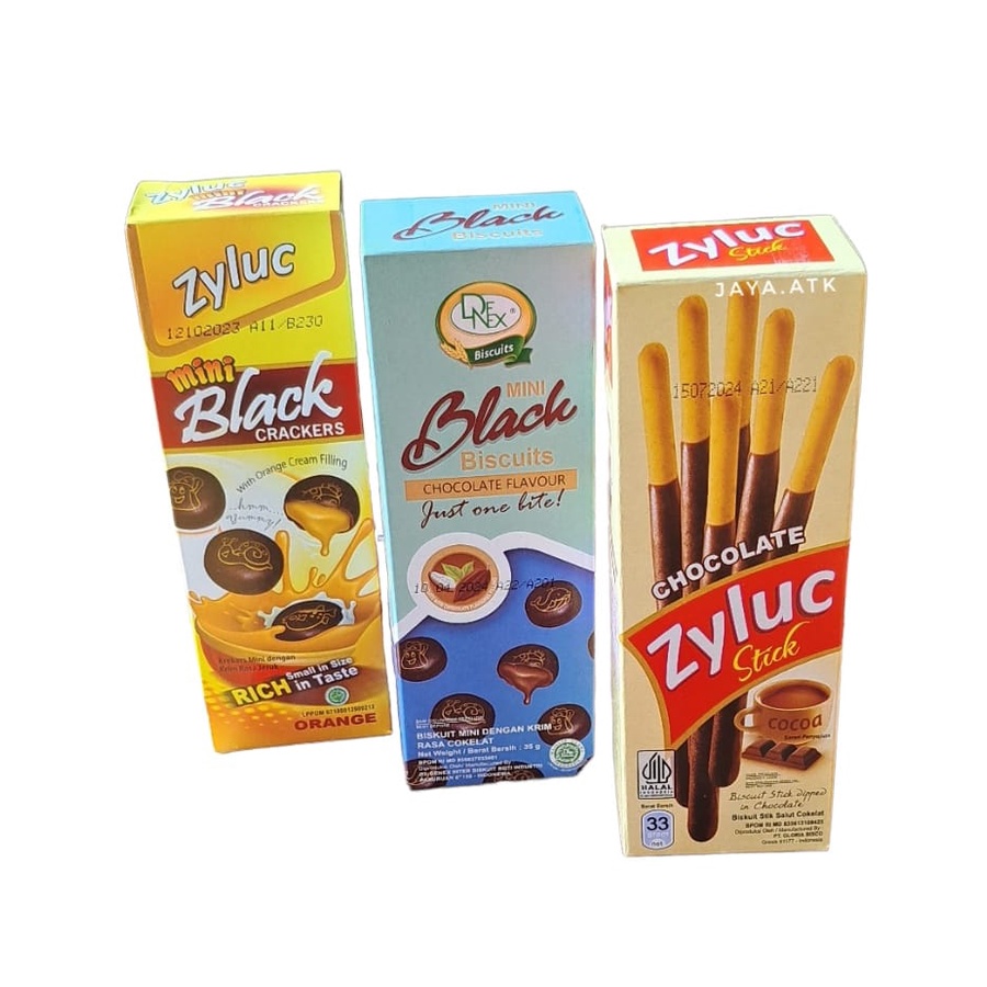 BISKUIT ISI ZYLUC MINI BLACK CRACKER BISKUIT STICK COKLAT 45 GRAM SNACK ANAK