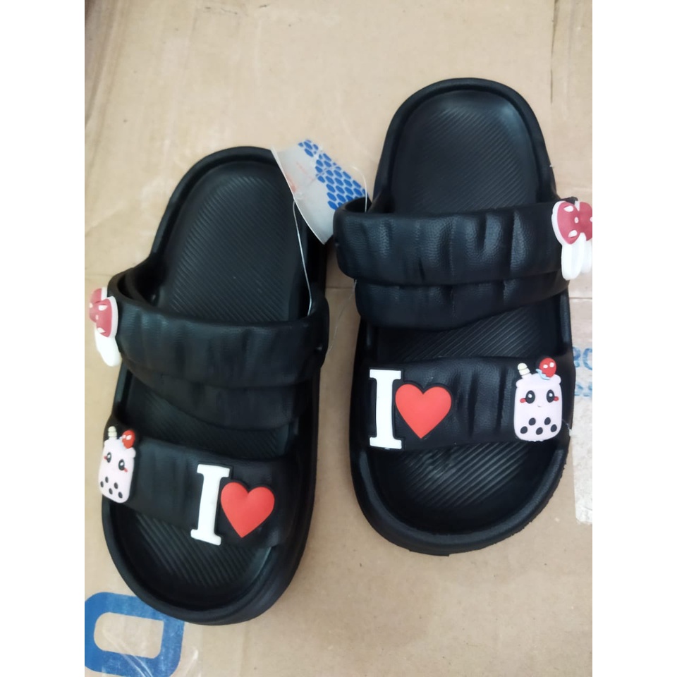 Sandal selop anak perempuan duoble strap Terbaru 633T ( 30-35 ) Gosome Sandal selop ban 2 Termurah
