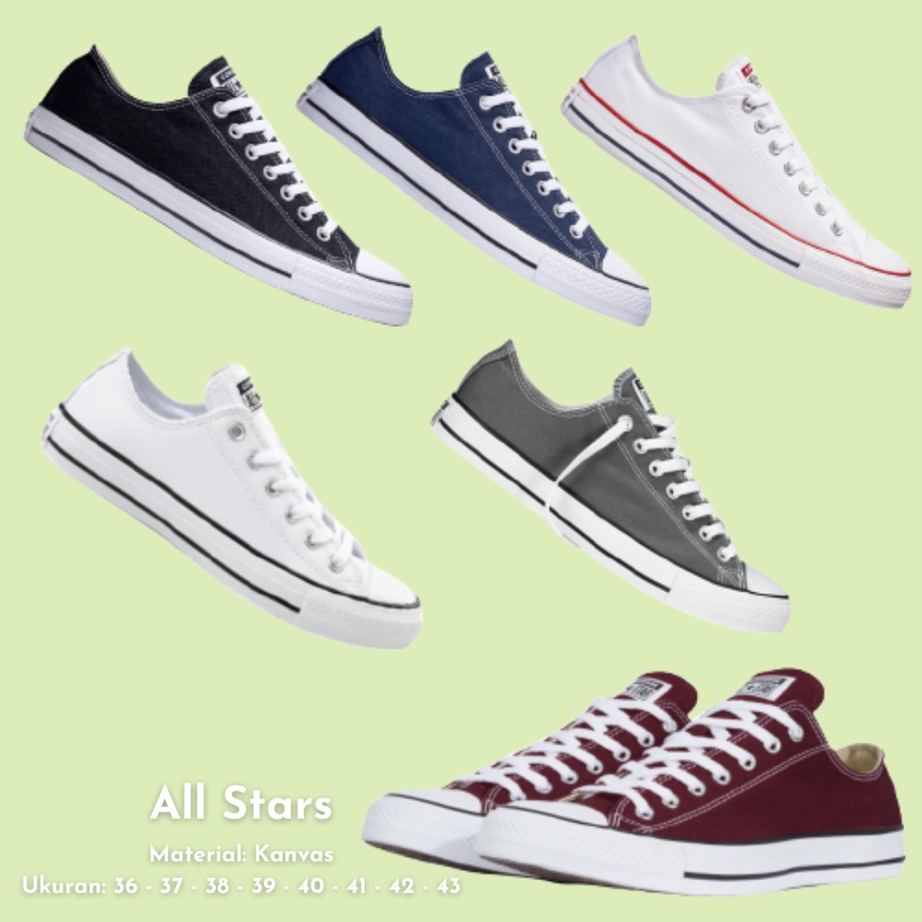 Discount Murah Converse Allstar Sepatu Sekolah Sepatu Pria Wanita Convers ALL STAR CLASSIC LOW OX Cowok Cewek Sneakers Casual