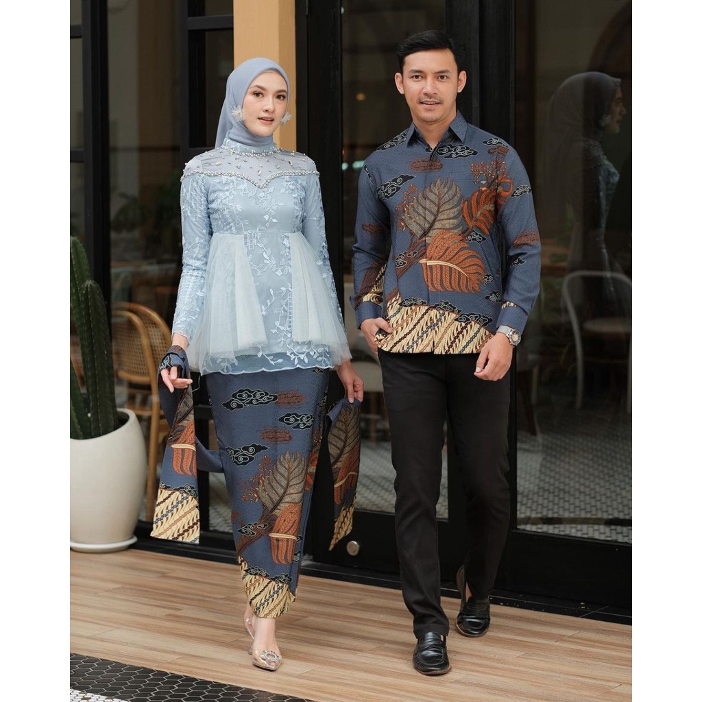 Batik couple Kebaya wanita Amera Bonus hijab kebaya couple lamaran kebaya modern