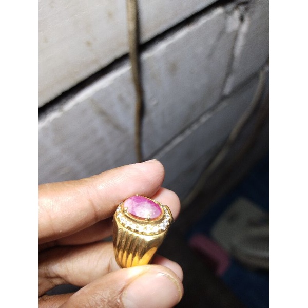 Ruby Burma Merah Putih Ring perak Mewah