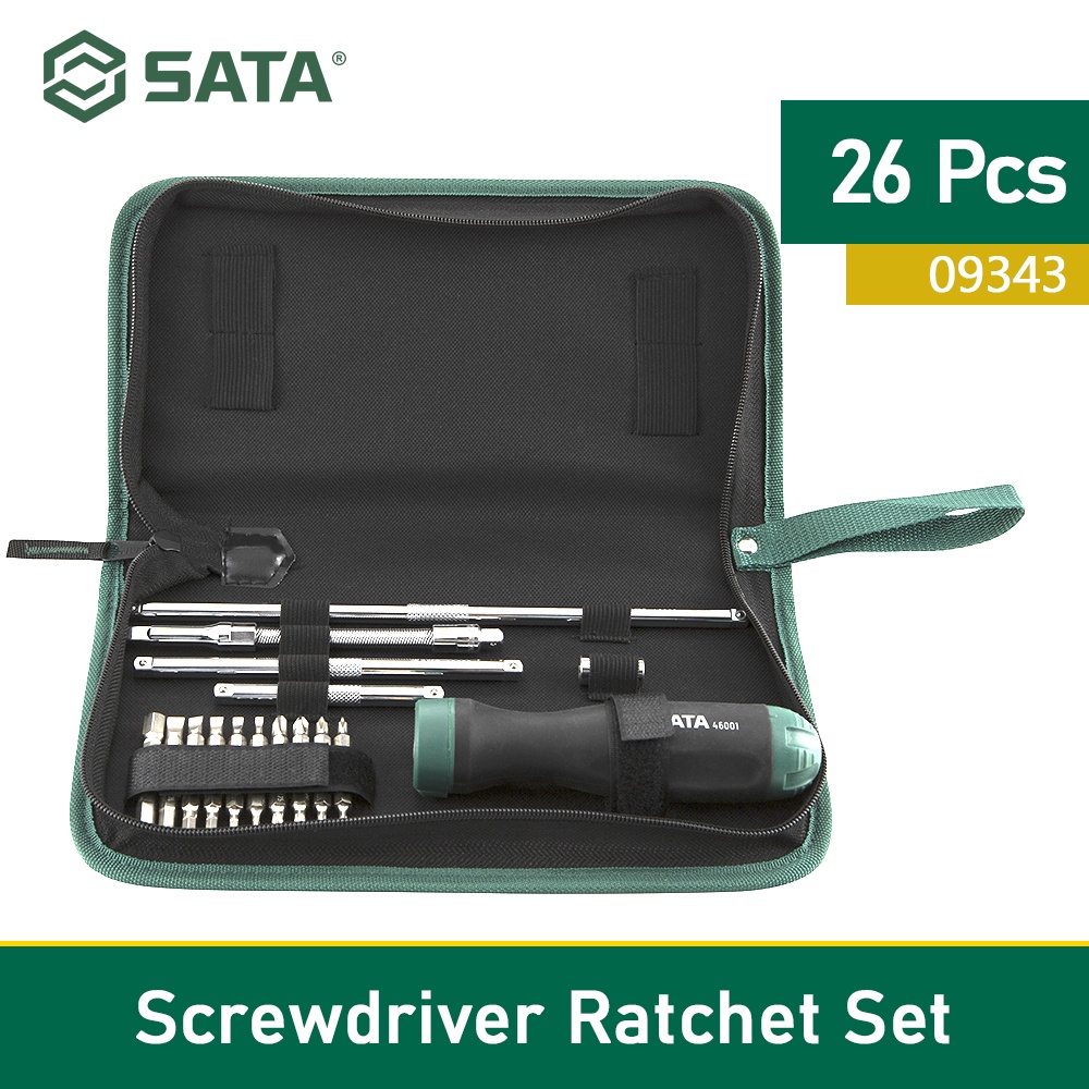 KtmStore 26 Pcs Obeng Ratchet Set 09343 Sata Tools