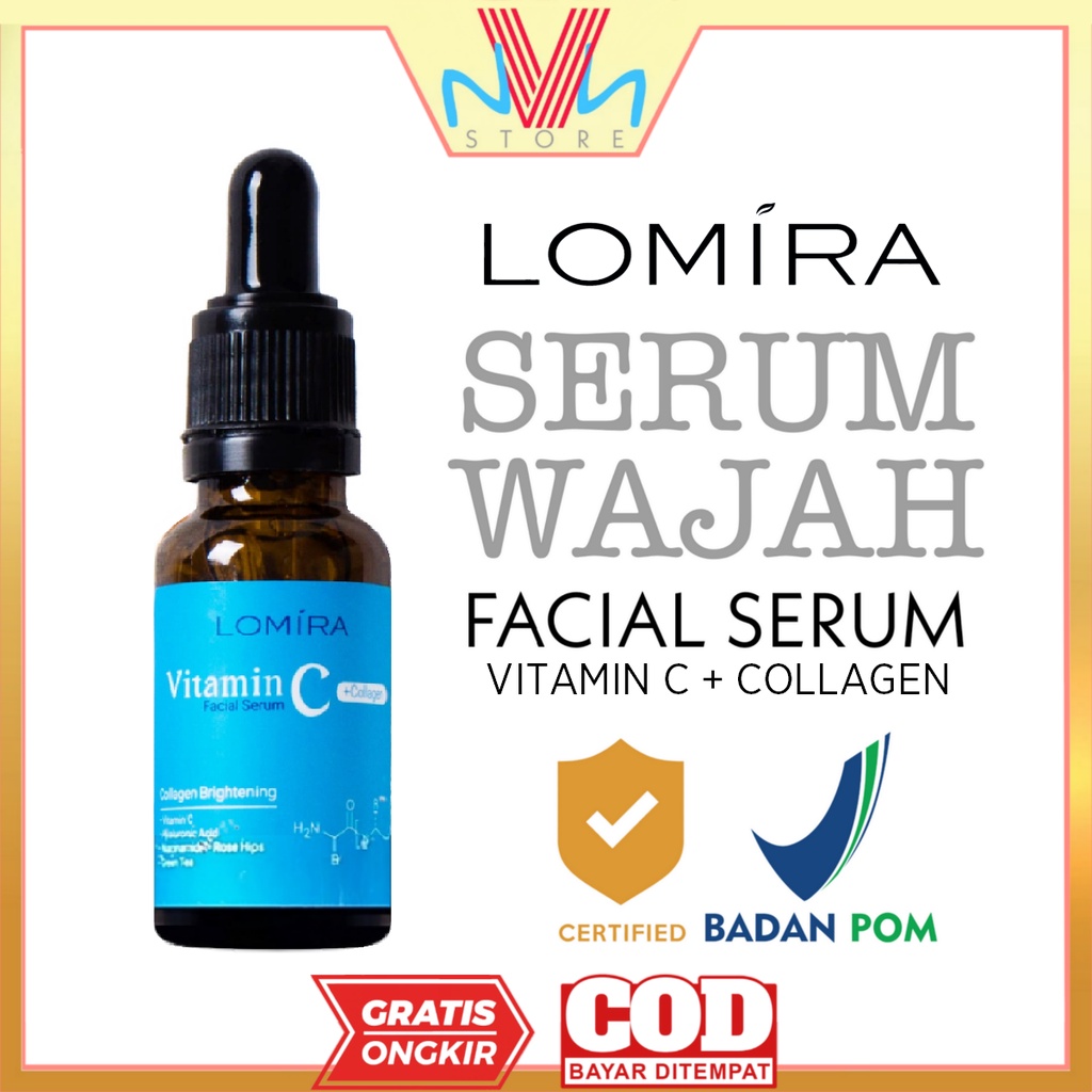 LOMIRA FACIAL SERUM VIT C + COLLAGEN - FACIAL SERUM LOMIRA - SERUM WAJAH MURAH