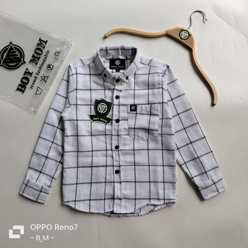 Atasan Pakaian Anak Baju Kemeja Anak Anak Flanel Kotak Kotak Unisex Kualitas Premium Distro