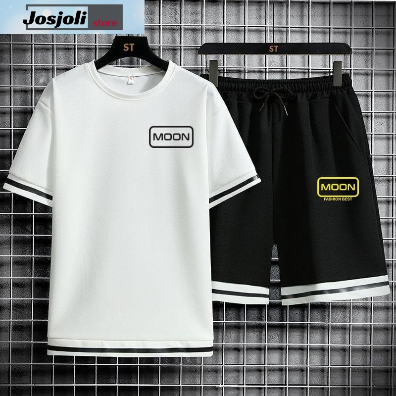 JOSJOLI_STORE/Stelan Moon/Satu Stel Atasan dan Bawahan Pria Dewasa/L XL