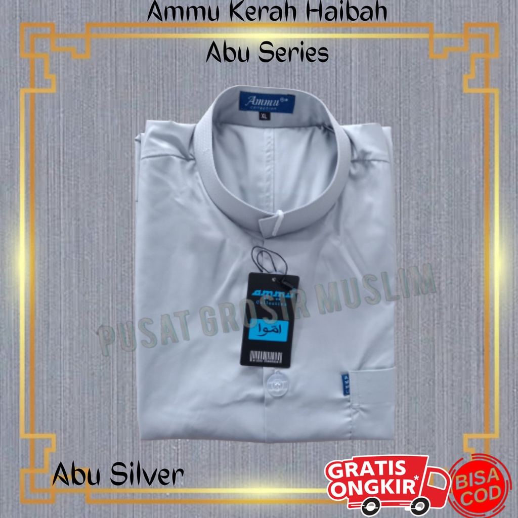 Baju Koko Ammu Haibah Dewasa Abu Silver Termurah!!!