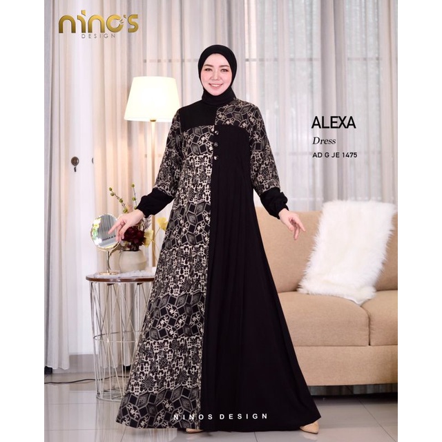 ALEXA DRESS NEW BYE NINOS DESIGN AD G JE 1475/GAMIS NINOS ORI/GAMIS CANTIK/GAMIS LEBARAN MEWAH