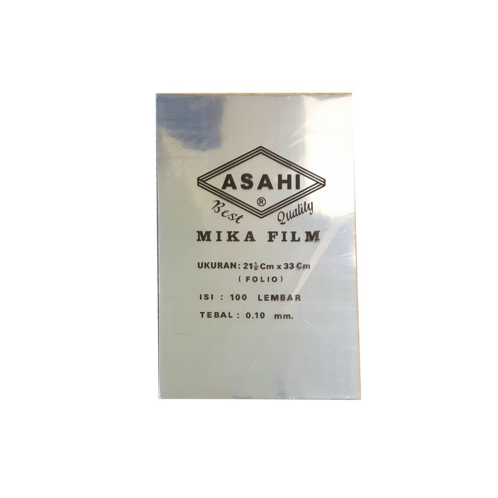 

bib Mika Jilid Film Asahi Folio/A4 Bening 0.10 mm (100 Lembar) atk