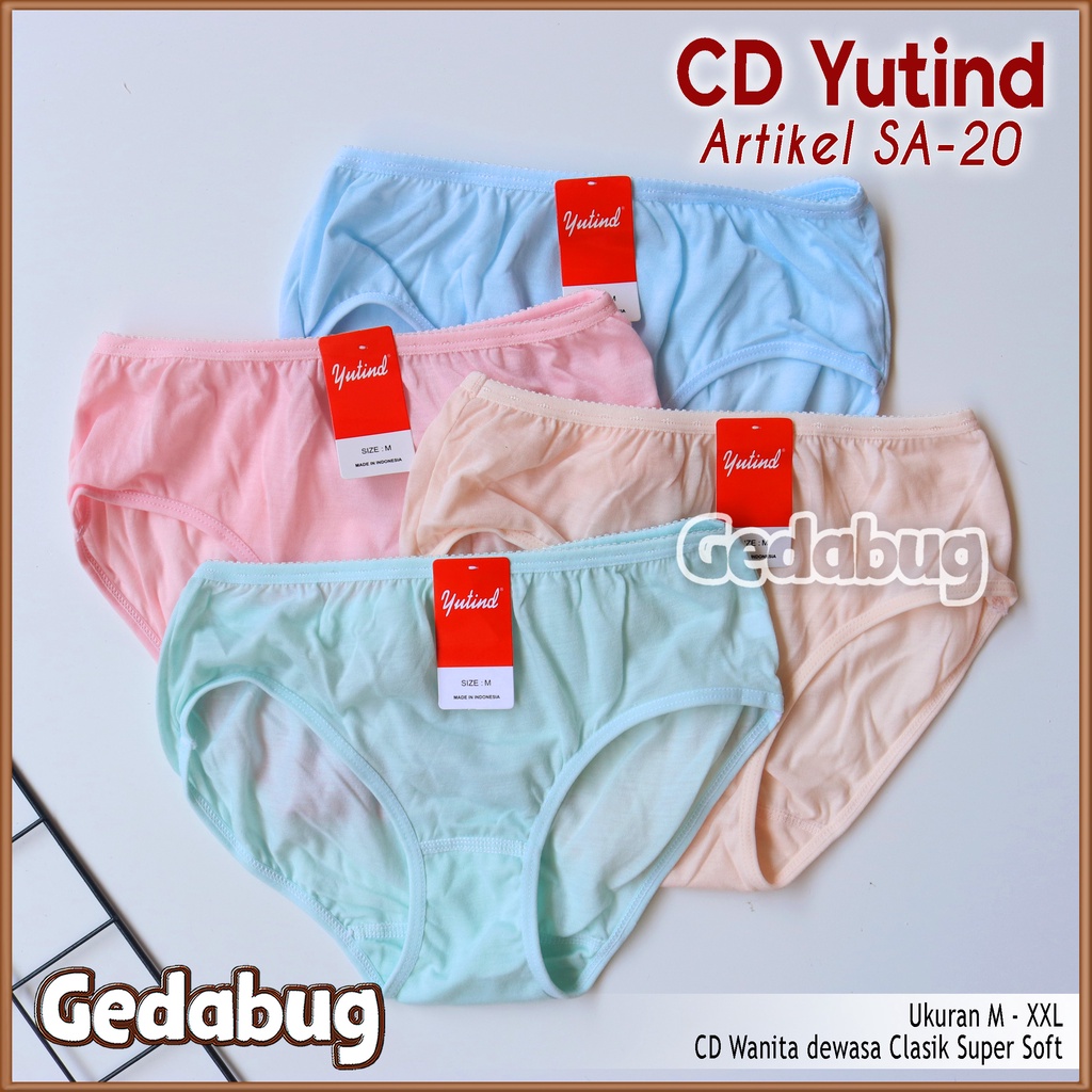 6 Pcs - CD Wanita Yutind SA-20 | Celana dalam wanita dewasa Supersoft | Gedabug