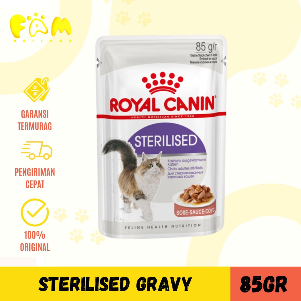 Royal Canin Sterilised In Gravy Makanan Kucing Dewasa Wet 85gr