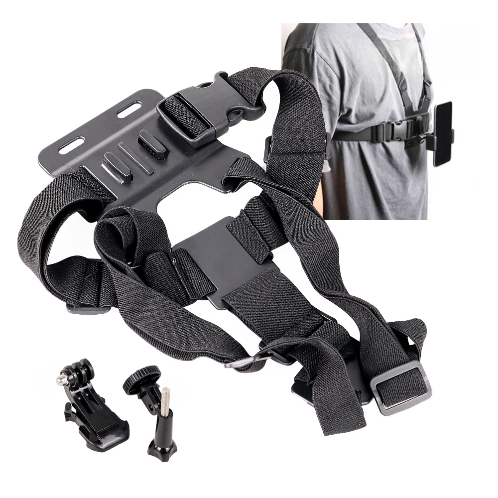 Chest Harness Belt Strap 5 in 1 for GoPro &amp; Smartphone - WYA01 - Black