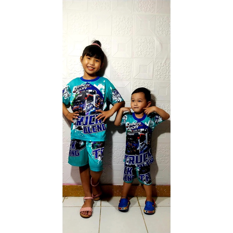 MARVEL SHOP | BAJU SETELAN ANAK LAKI LAKI TRUCK OLENG 2-12 TAHUN | KAOS BAJU STELAN ANAK TRUK OLENG 