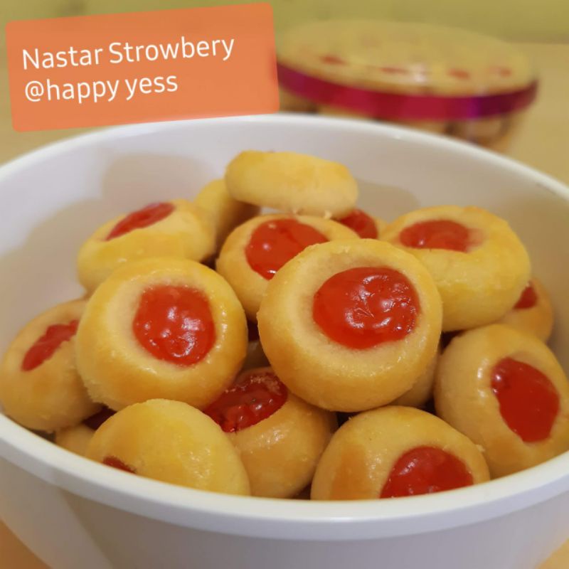 

Kue Kering/Kue lebaran/Nastar Strowbery 250 Gr