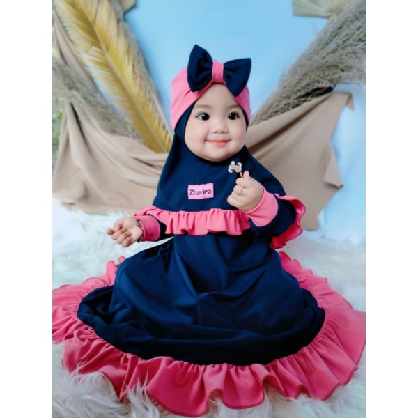 Gamis anak bayi perempuan / Gamis rample zhavira / gamis baby & kids