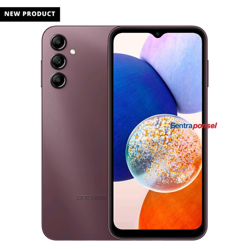 SAMSUNG GALAXY A14 5G NFC (FREE ADAPTER 15W) RAM 6GB+128GB SILVER, DARK RED, BLACK - GARANSI RESMI