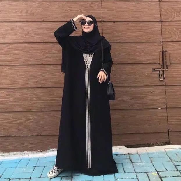 Gamis Gamis Abaya Turkey Ym Defashion Piramid Jetblack Hitam Muslim Wanita - S(K2Z5) Gamis Abaya Tur