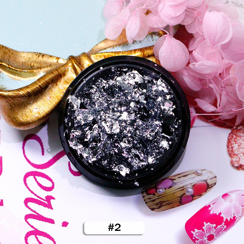 [ COD ] FLAKE FOILS NAIL ART/KERTAS FOIL NAIL ART/HIASAN NAILART FLAKES NAIL FOIL GOLD SILVER