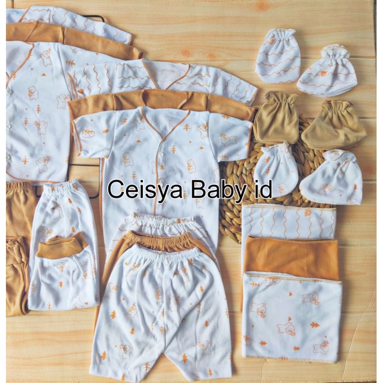 Paket 30 Pcs Perlengkapan Baju Bayi Baru Lahir 0-3 Bulan Kwalitas Premium Seri Coklat Susu