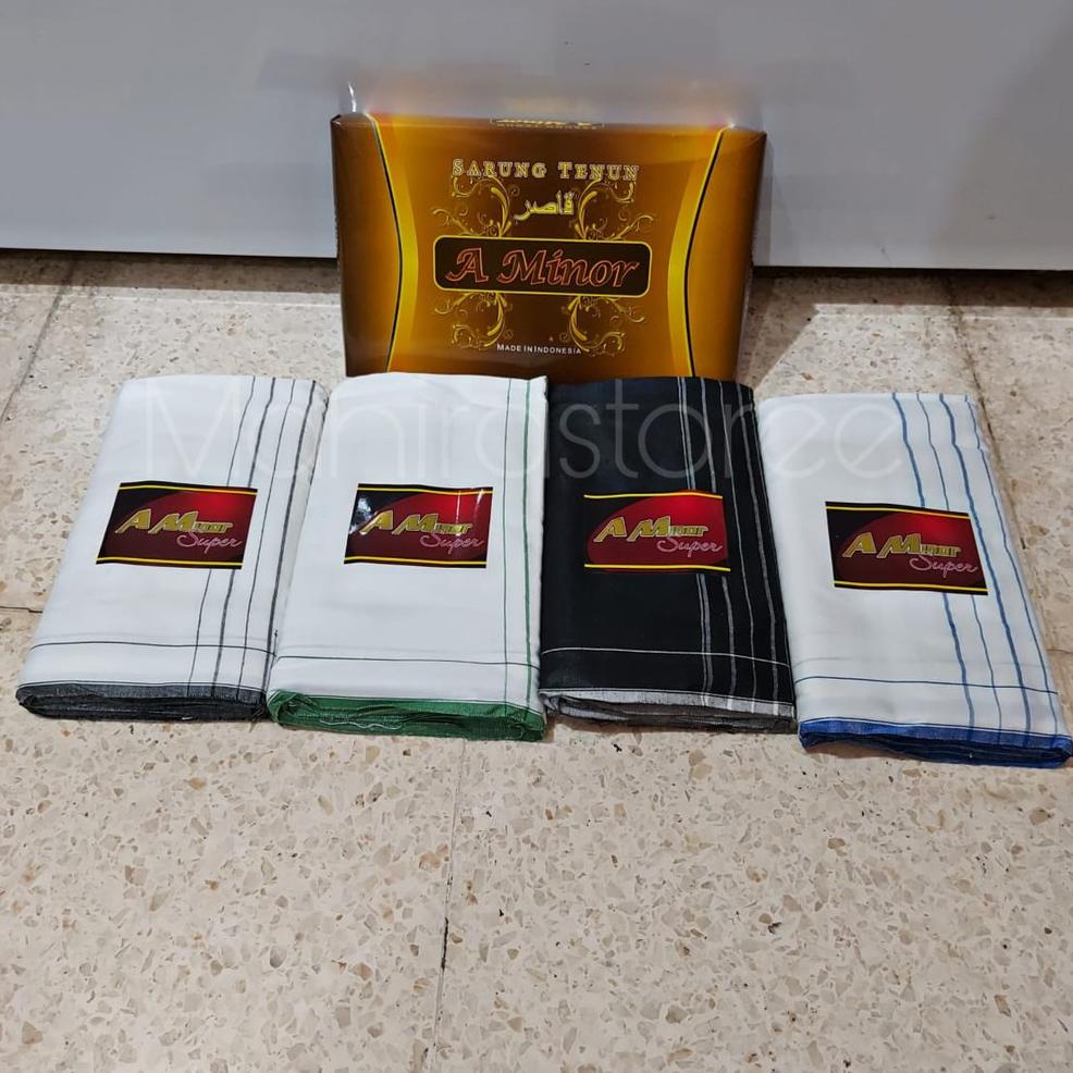 ASB.25Fe23ᴬ ‣ Sarung Tenun A Minor Sarung Hitam Polos Putih Polos Tumpal Dus