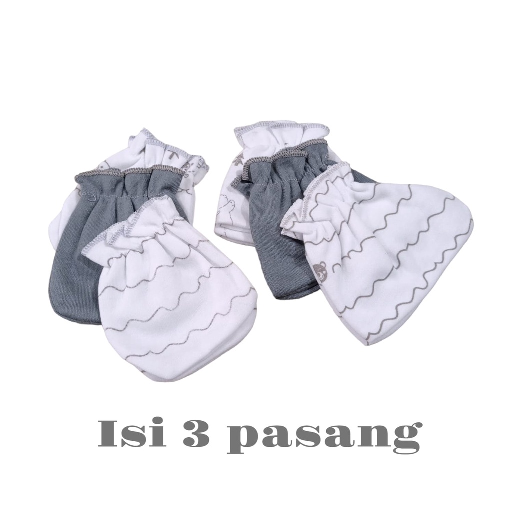 3 pcs/set Sarung Tangan dan Kaos Kaki Bayi Grey Series Abu