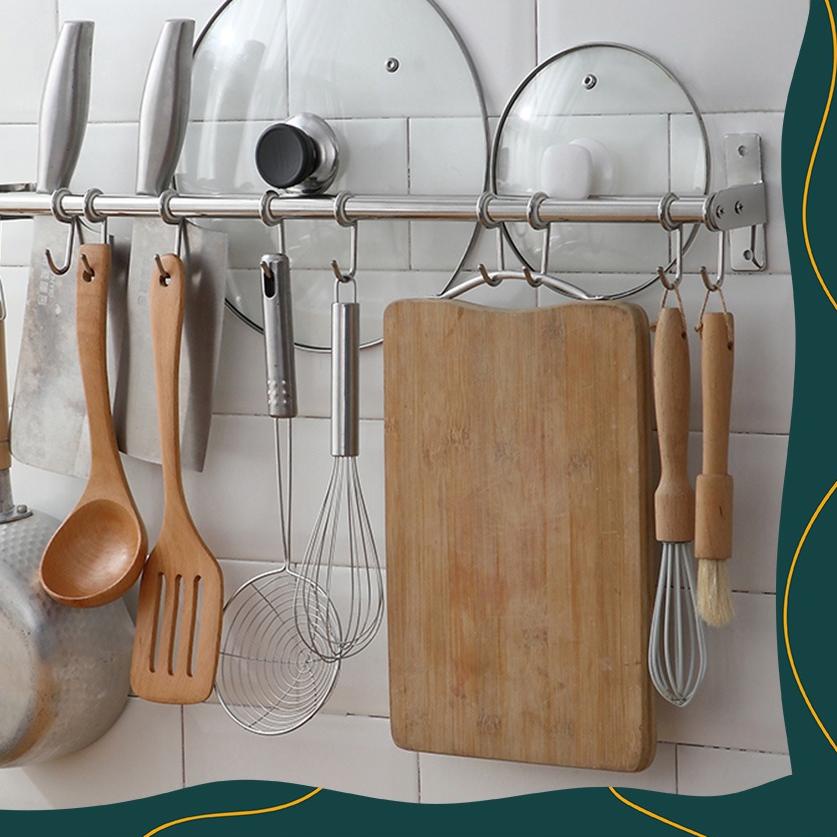 ❃ Rak Dapur Gantungan Spatula Panci Peralatan Dapur Stainless Steel Anti Karat Premium ➴