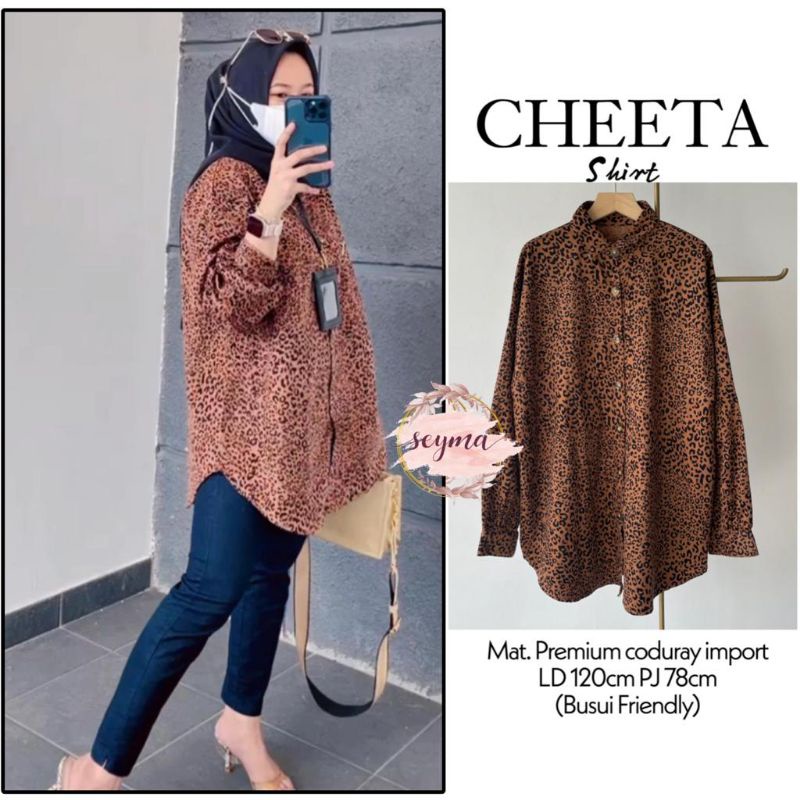 CHEETA BLOUSE // KEMEJA LEOPARD KEMEJA OVERSIZE MOTIF LEOPARD BLOUSE JUMBO