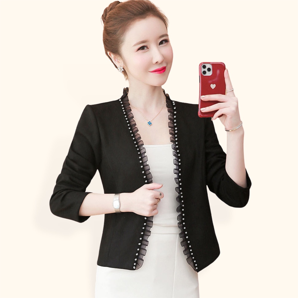 Blazer Kerja Kantor Wanita Gaya Korea variasi renda model Terbaru - XSHOP Haerin