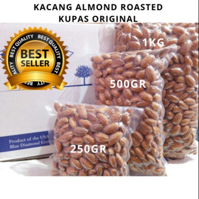 

1 kg Almond Roasted (Kacang Almond Panggang Tawar) Blue Diamond Kupas