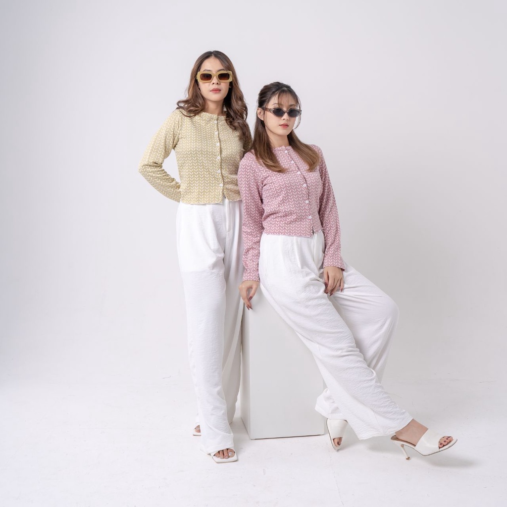 AIJO - Sweater Mocha - Atasan Kancing Wanita