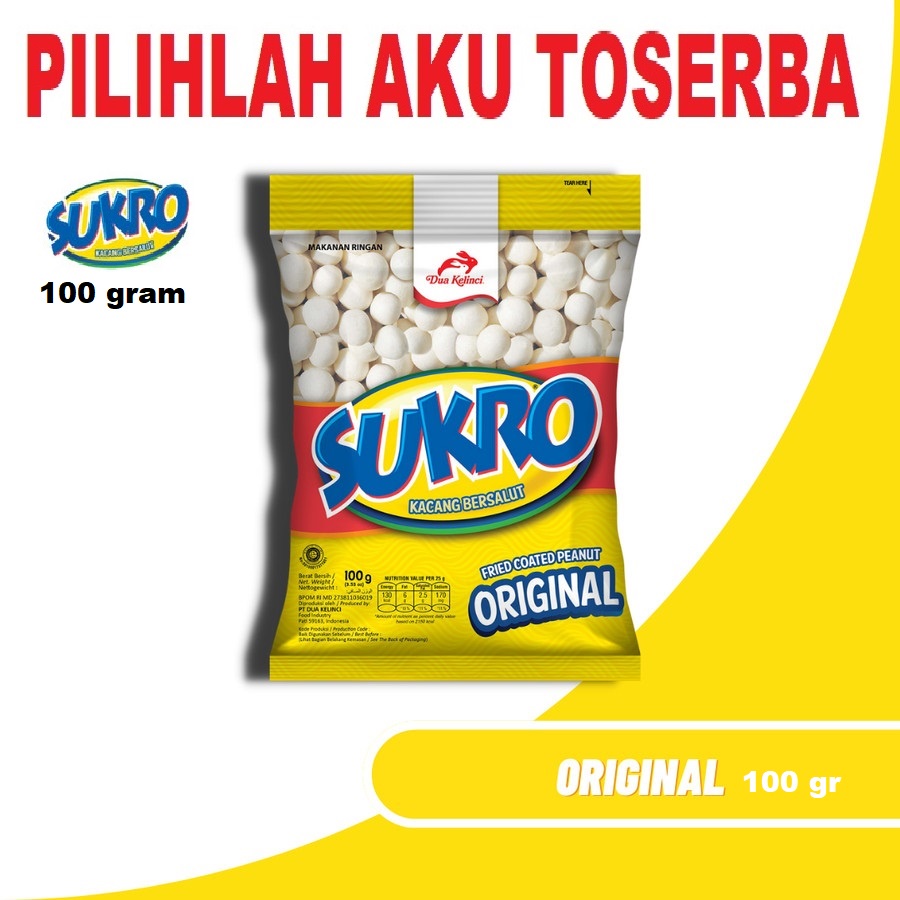 DUA KELINCI KACANG SUKRO ORIGINAL 100 GR - ( HARGA PER BUNGKUS )