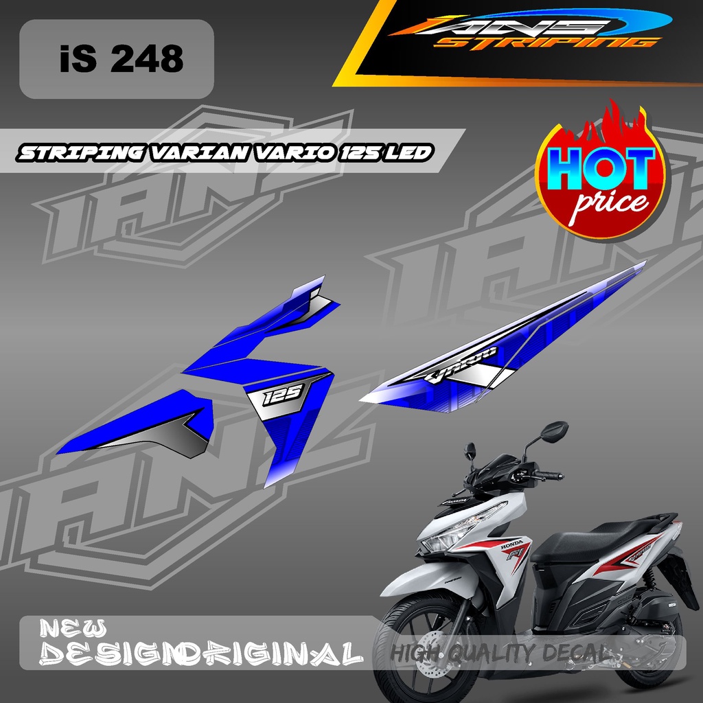 DECAL STRIPING DECAL VARIO 125 LED SIMPEL  / STIKER LIST HONDA VARIO 125 LED CUSTOM VARIAN  / DECAL KERETA VARIO SEMI FULL BODY  IS248