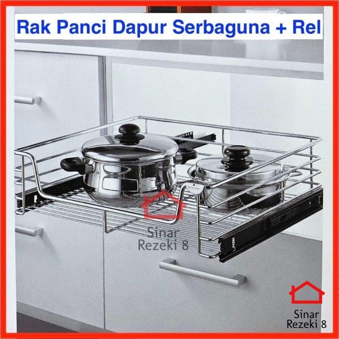 Rak Dapur Rak Tarik Panci Vitco Sc 24040 Rel Dapur Piring Laci Pakaian Stainless