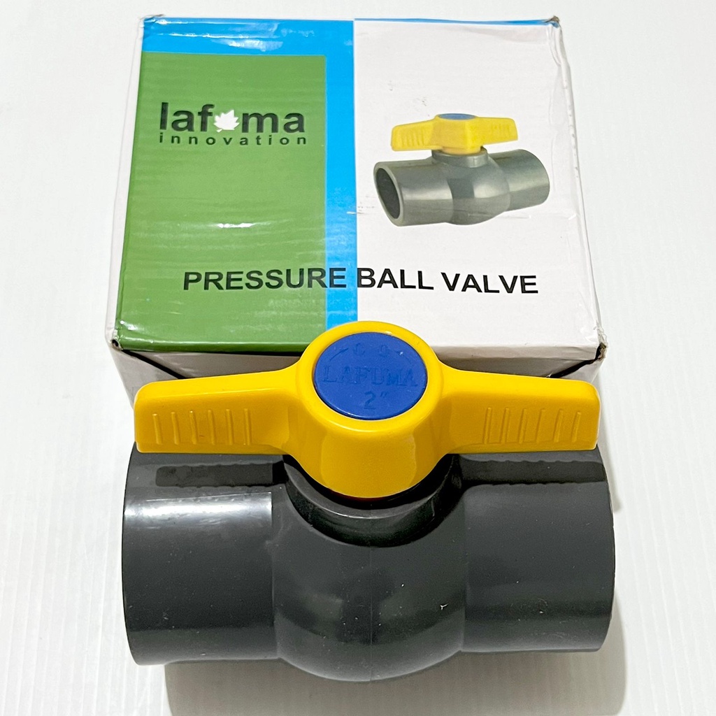 Stop Kran Keran Air Ball Valve PVC Plastik Tebal Polos LAFUMA 2 Inch