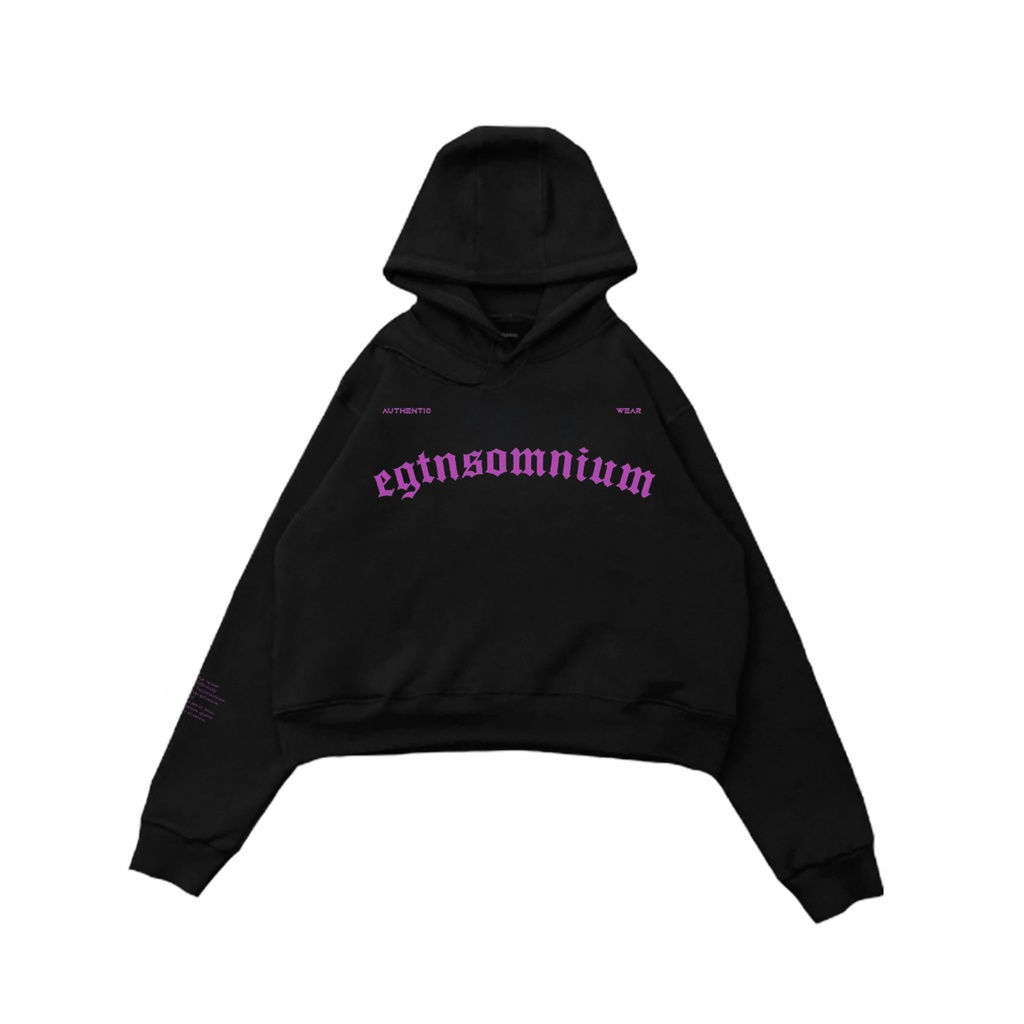 Earllab Hoodie Crop Oversize Egtn Somnium Pria Wanita Hitam Ungu Unfinished Purple