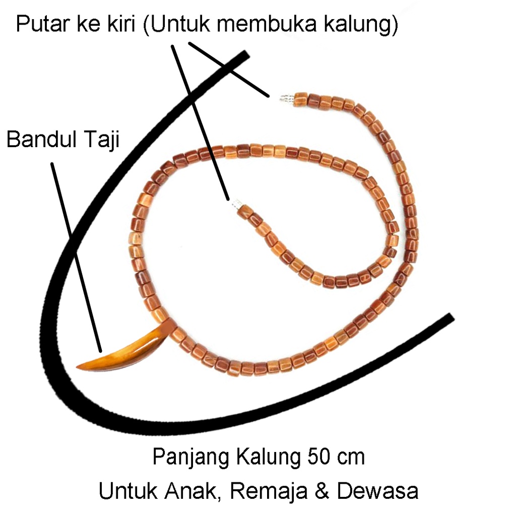 [✅COD] Kalung Kesehatan Kaukah Kaokah Kokka Koka Asli Original Pria Wanita Marjan Taji Coklat