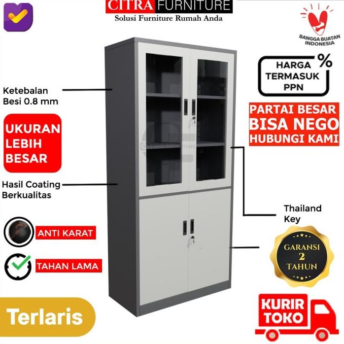 

Lemari Arsip Besi 2 Pintu Swing besi kaca |Lemari Kantor Dokumen Besi