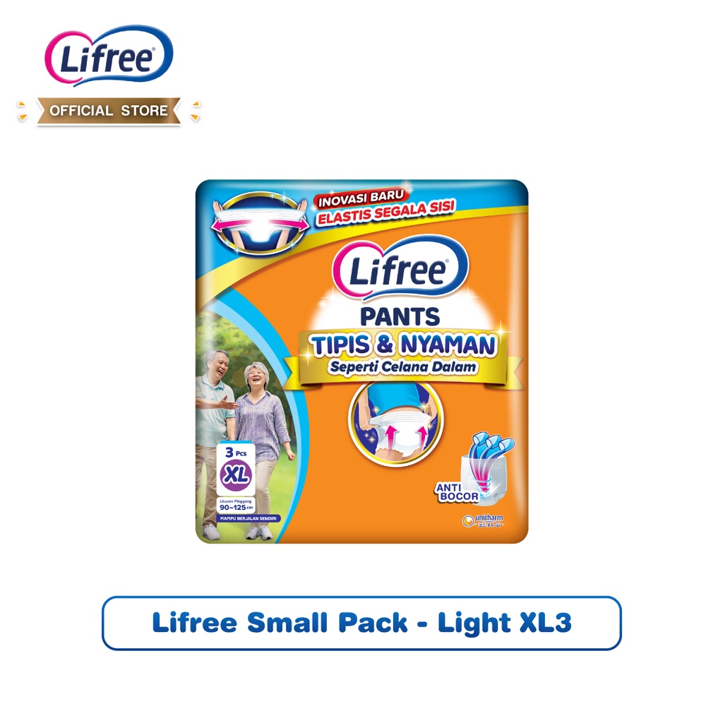 [SMALL PACK] Lifree Popok Dewasa Celana Tipis dan Nyaman Bergerak - XL 3