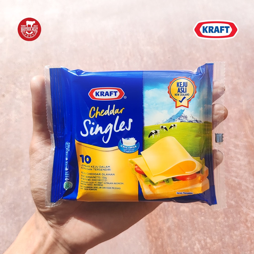 Kraft Keju Cheddar Singles Hi-Calcium 10 Slice 150gr, Halal