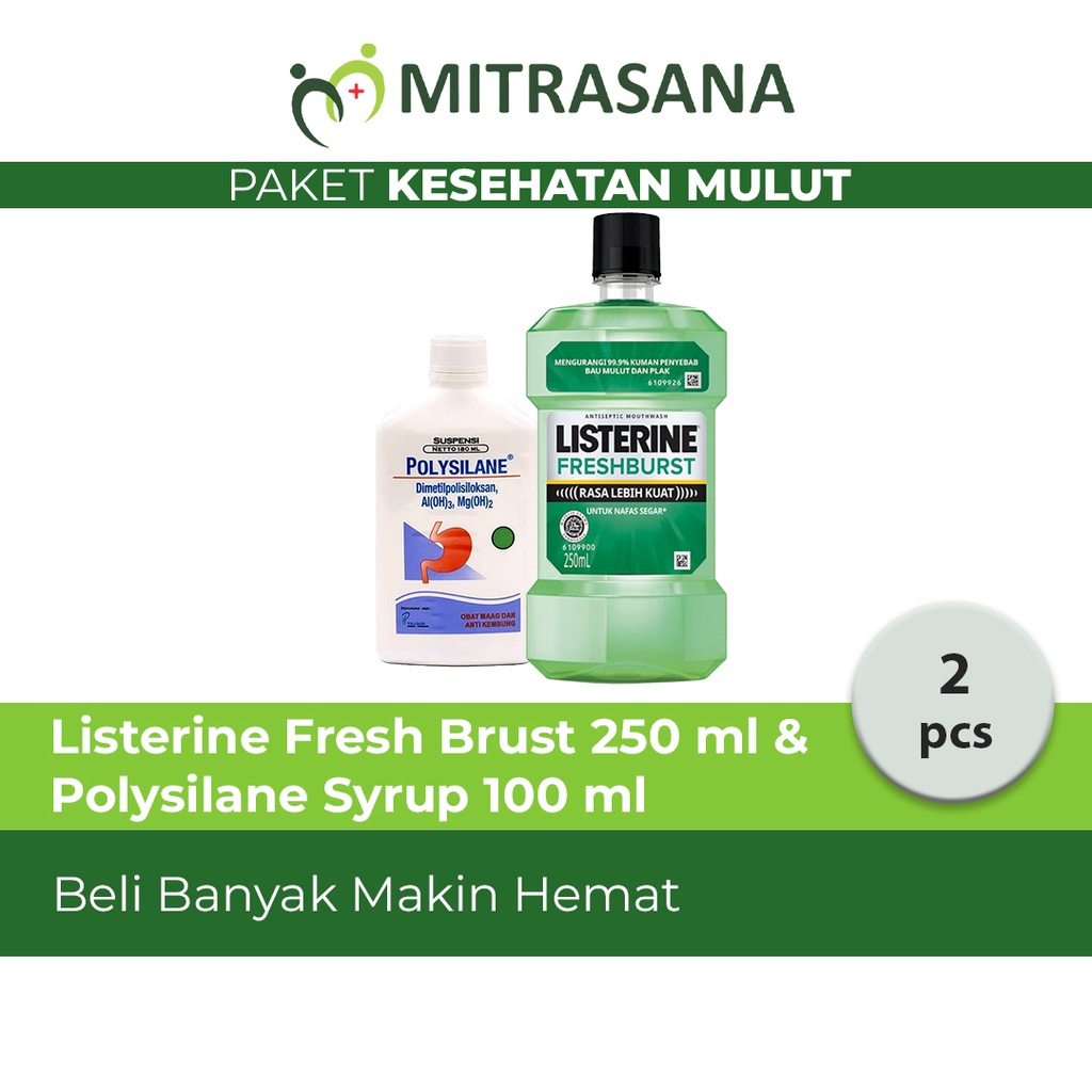 Ramadhan Sehat Listerine Fresh Brust 250 ml &amp; Polysilane Syrup 100 ml