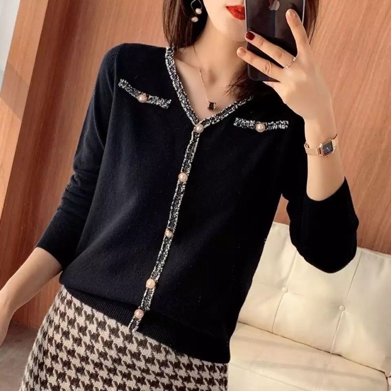 ATASAN WANITA KNIT V NECK RAJUT IMPORT PREMIUM QUALITY