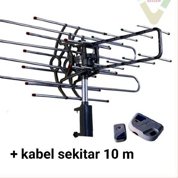 ✵ Antena Tv Remot rotasi 850 Kabel + Booster remote spt sanex ❈